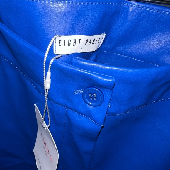 A.M.R.A the label matching set pants and tube top blue leather SO SEXY - Picture 6 of 12